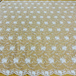 Beaded & Corded Bridal Lace Fabric - Embroidered Net Mesh, 52" Width (1 Yard)