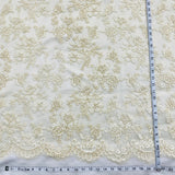 Beaded Lace Fabric Ivory Gold