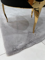 Bella Rug Collection Polyester Fabric - Soft Luxurious Modern Rug, Sandy Beige, Slate Silver, Raven Charcoal, 6' 5" x 9' 2", 2' x 6' (1 Piece)