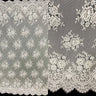 1 Panel Chantilly Embroidered Lace Fabric with Eyelash Scallop – White – 3 Yards x 60"