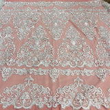 Polyester Corded Bridal Lace Fabric 53" Wide