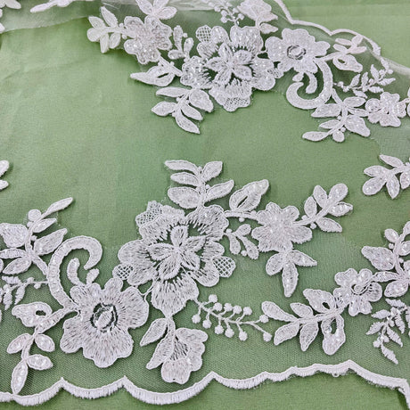 Beaded Floral Lace Trim