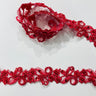 Beaded Corded Lace Trim on Organza
