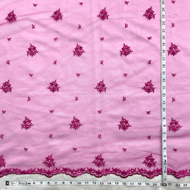 Beaded Embroidered Lace Mesh Fabric