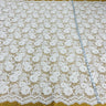 1 Yard Luxurious Corded Embroidered Bridal Lace Fabric for Elegant Dresses White