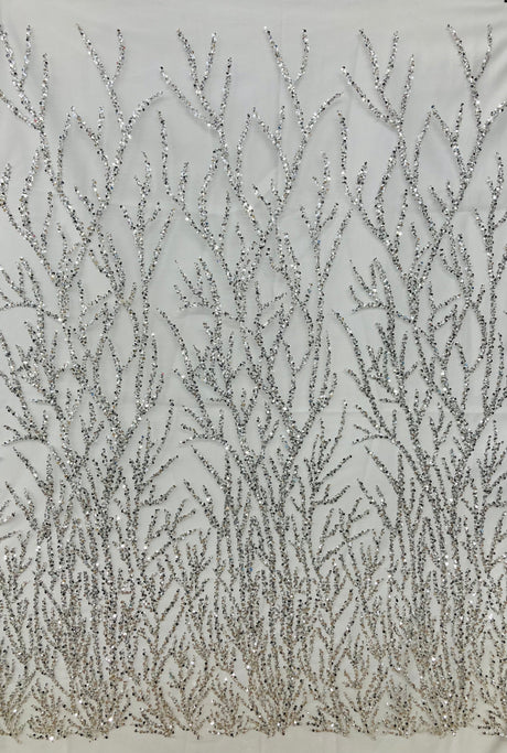 Beaded Sequined Lace Fabric