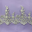 Beaded Corded Lace Trimming Polyester Fabric - Embroidered Net Mesh, 5.5" Width (1 Yard)