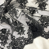 Embroidered Corded Bridal Lace Turquoise