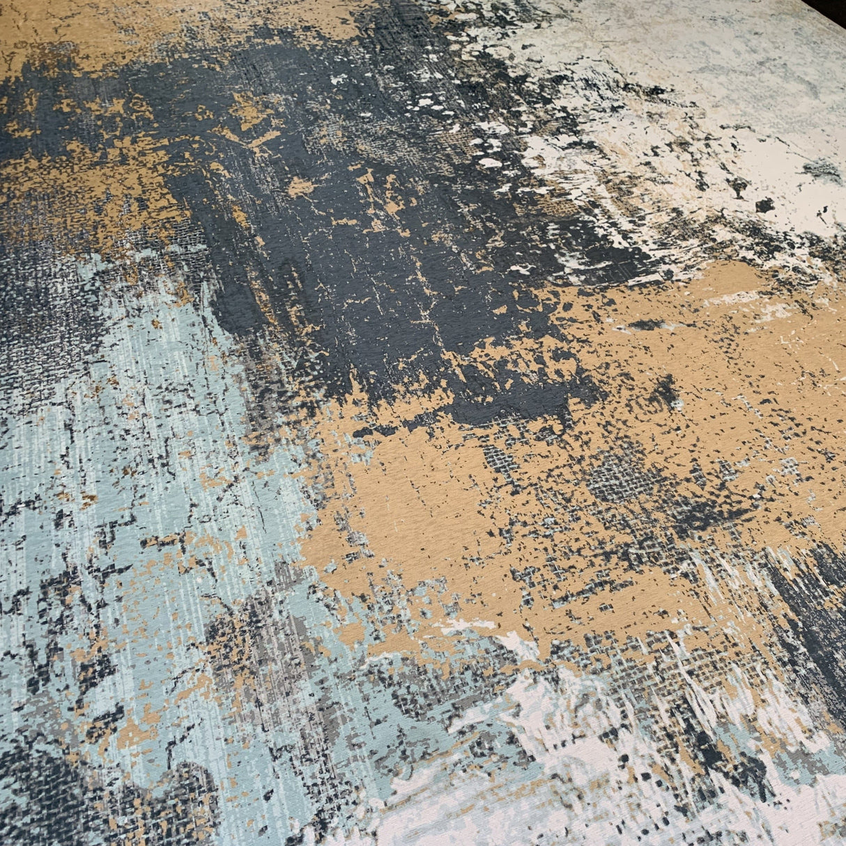 Dark Beige Tones Vintage Print Design Area Rug - Gold Vintage Print, 7'6" X 10'3" (1 Piece)
