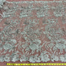 1 Yard Corded & Sequined Bridal Lace Fabric Embroidered on 100% Polyester Net Mesh – Silver – 54"