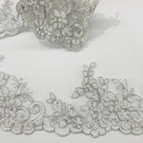 Beaded Corded Lace Trim Organza