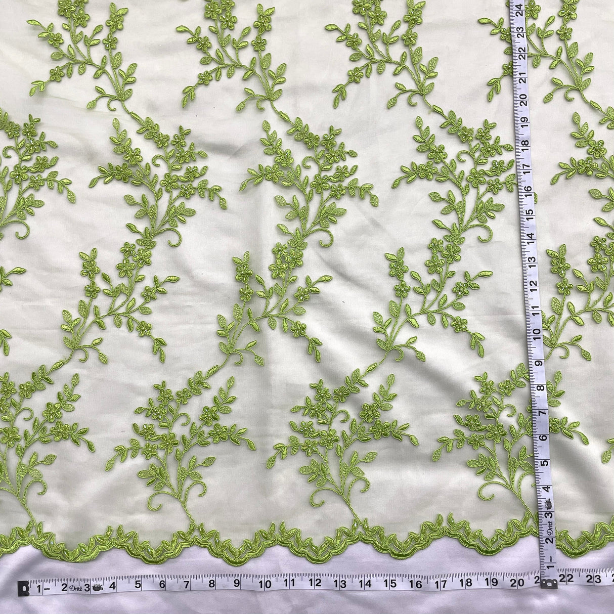 Beaded Corded Bridal Lace Mesh