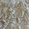 1 Yard Beaded Lace Fabric Embroidered on 100% Polyester Net Mesh
