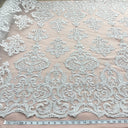 Embroidered Corded Bridal Lace Gold