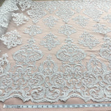 Embroidered Corded Bridal Lace Gold