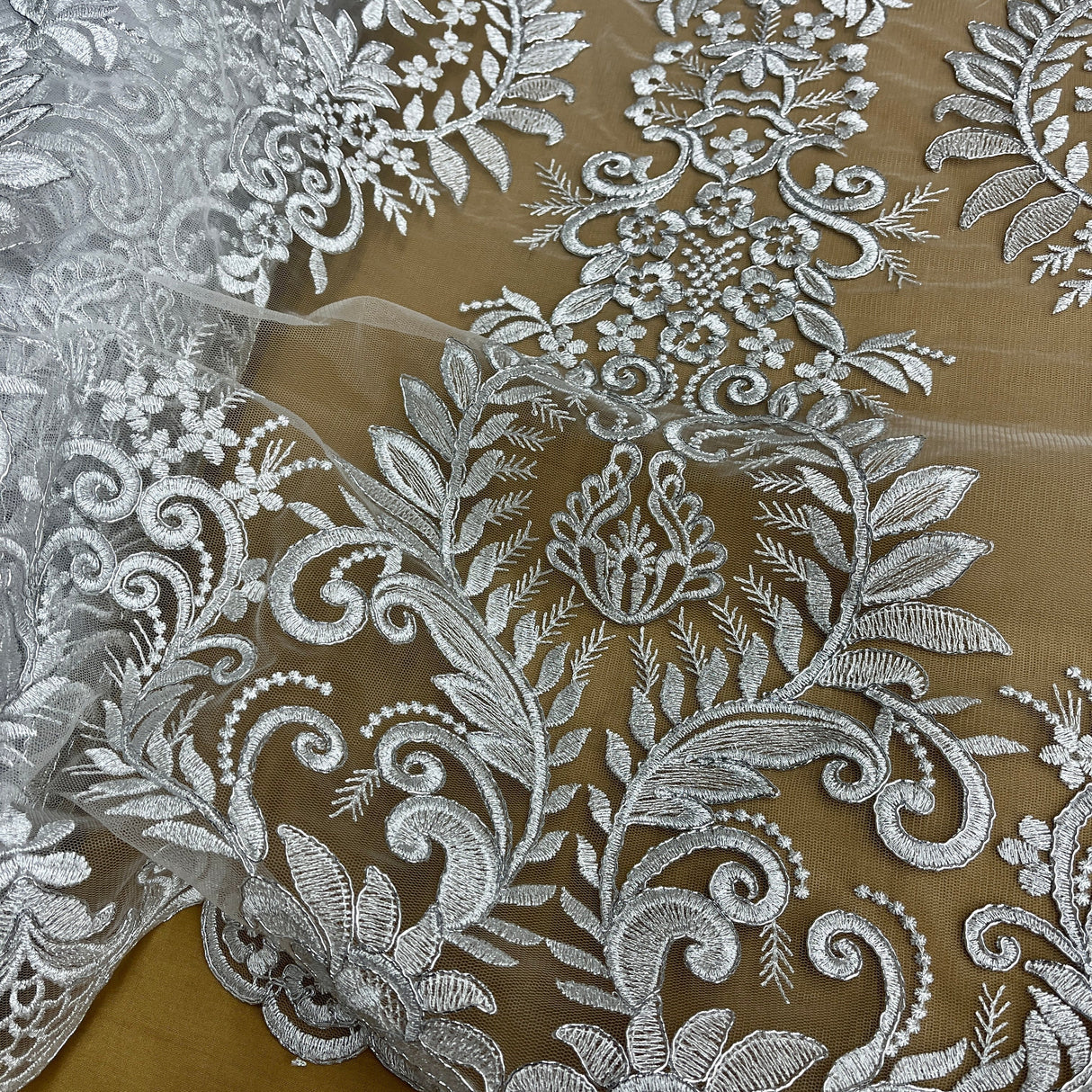Embroidered Bridal Lace Fabric