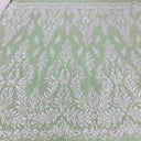 Beaded Sequined Lace Fabric 100% Polyester Net Mesh 56" Wide