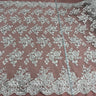 1 Yard Handcrafted Silver Corded Lace Fabric – 51"