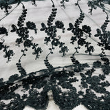 Beaded Corded Lace Mesh