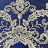 Beaded Corded Bridal Lace Fabric 51" White Ivory