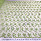 Beaded Lace Fabric on Polyester Net Mesh