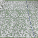 1 Yard Corded Bridal Lace Fabric, Embroidered 100% Polyester Net Mesh for Wedding Dresses
