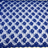 Corded Bridal Lace Fabric on Polyester Net Mesh
