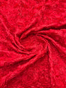 Rosette 3D Satin Polyester Fabric - 3D Rosette Design, 54" Width (1 Yard)
