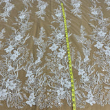 Beaded Embroidered Lace Fabric