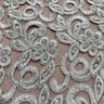 1 Yard Beaded Corded Bridal Lace Fabric Embroidered on 100 Percent Polyester Net Mesh 52 Inch Width