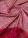 All Over Beaded Lace Polyester Fabric - Beaded, Sequins, Pearls, Mesh Lace, 54" Width (1 Yard)