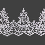 Polyester Net Mesh Corded Lace Trim 6" Wide