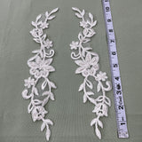 Beaded Corded Lace Applique Ivory