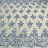 Beaded Corded Bridal Lace Mesh