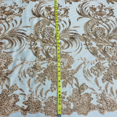 Sequined Corded Bridal Lace
