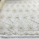 Beaded Lace Fabric on Polyester Net Mesh