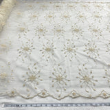 Beaded Lace Fabric on Polyester Net Mesh