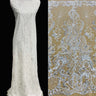 Beaded Lace Fabric on Polyester Net Mesh 51"