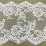 Floral Lace Trimming Corded Embroidered 17.5" Wide