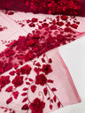 Orquidia 3D Floral Design Embroidered With Pearls Lace Fabric - 3D Floral Mesh Lace, 54" Width (1 Yard)