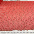 Beaded Lace Fabric Embroidered On 100 Percent Polyester Net Mesh - Red, 52" Width (1 Yard)