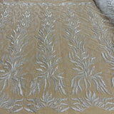 Beaded Corded Bridal Lace Fabric