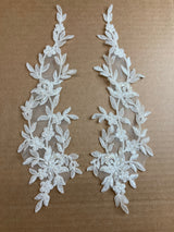 Beaded Corded Floral Lace Applique