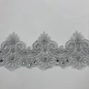 Beaded Corded Lace Trim 4" Polyester Net Mesh