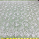 Beaded Chantilly Floral Lace White