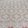 1 Yard Beaded Lace Fabric Embroidered on 100% Polyester Net Mesh