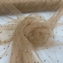 Glitter Mesh Fabric with Scattered Rhinestones