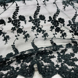 Beaded Corded Lace Fabric 54" Wide