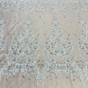 Beaded Lace Fabric on Polyester Net Mesh