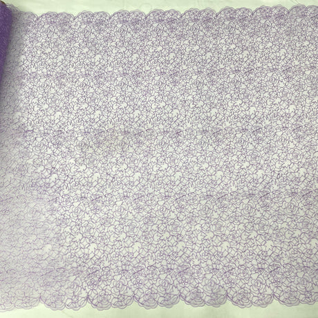Corded Bridal Lace Fabric Embroidered Net Mesh